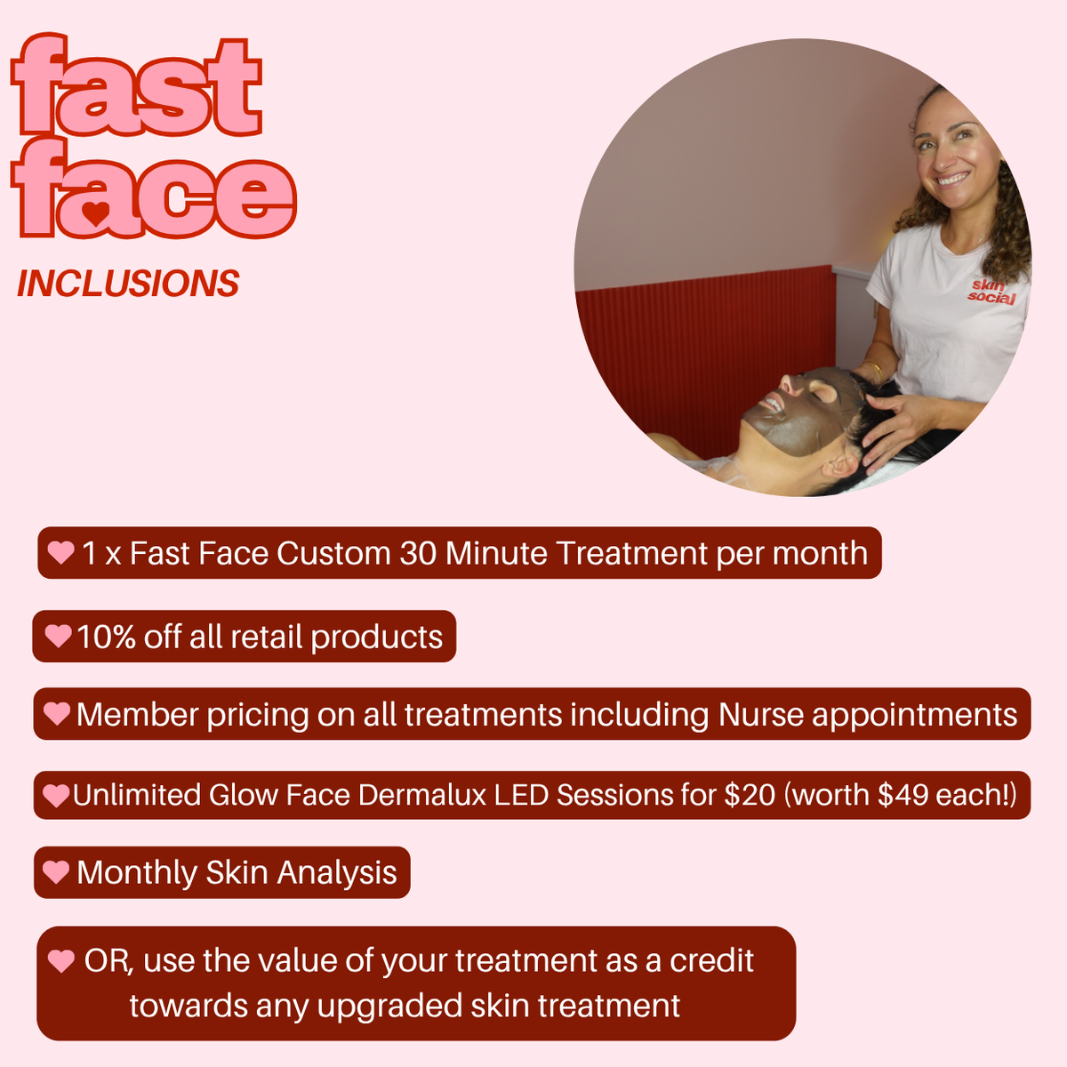 Fast Face Membership Yearly + 2 x Bring a Friend for FREE Treatments!