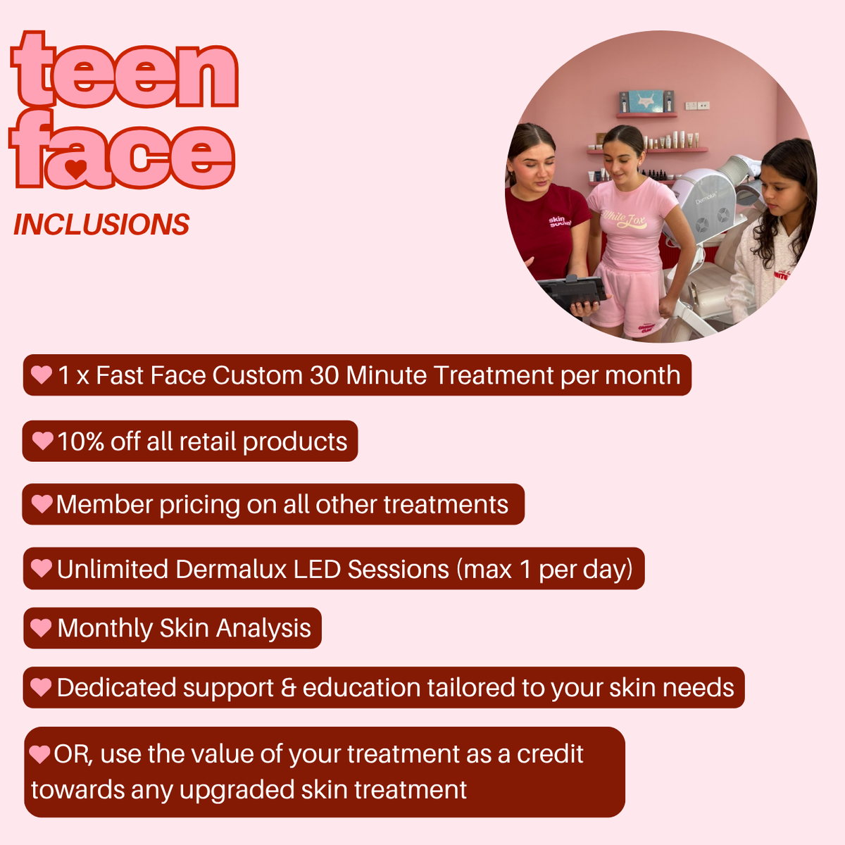 Teen Face Membership - Yearly, Pay 10, Get 12!