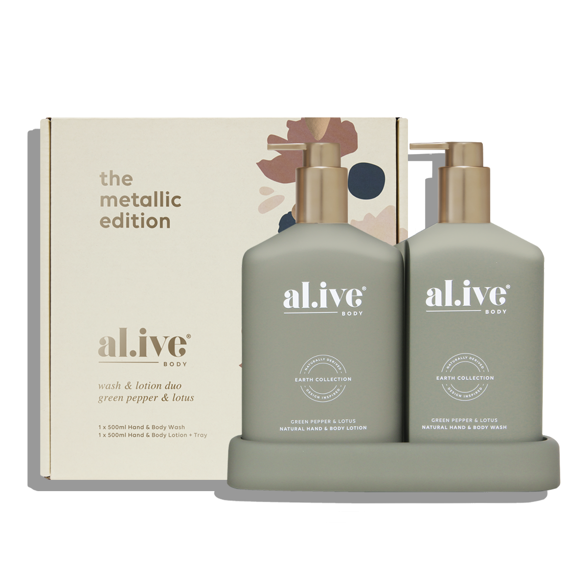 Alive Body Metallic Edition Wash & Lotion Duo - Green Pepper & Lotus