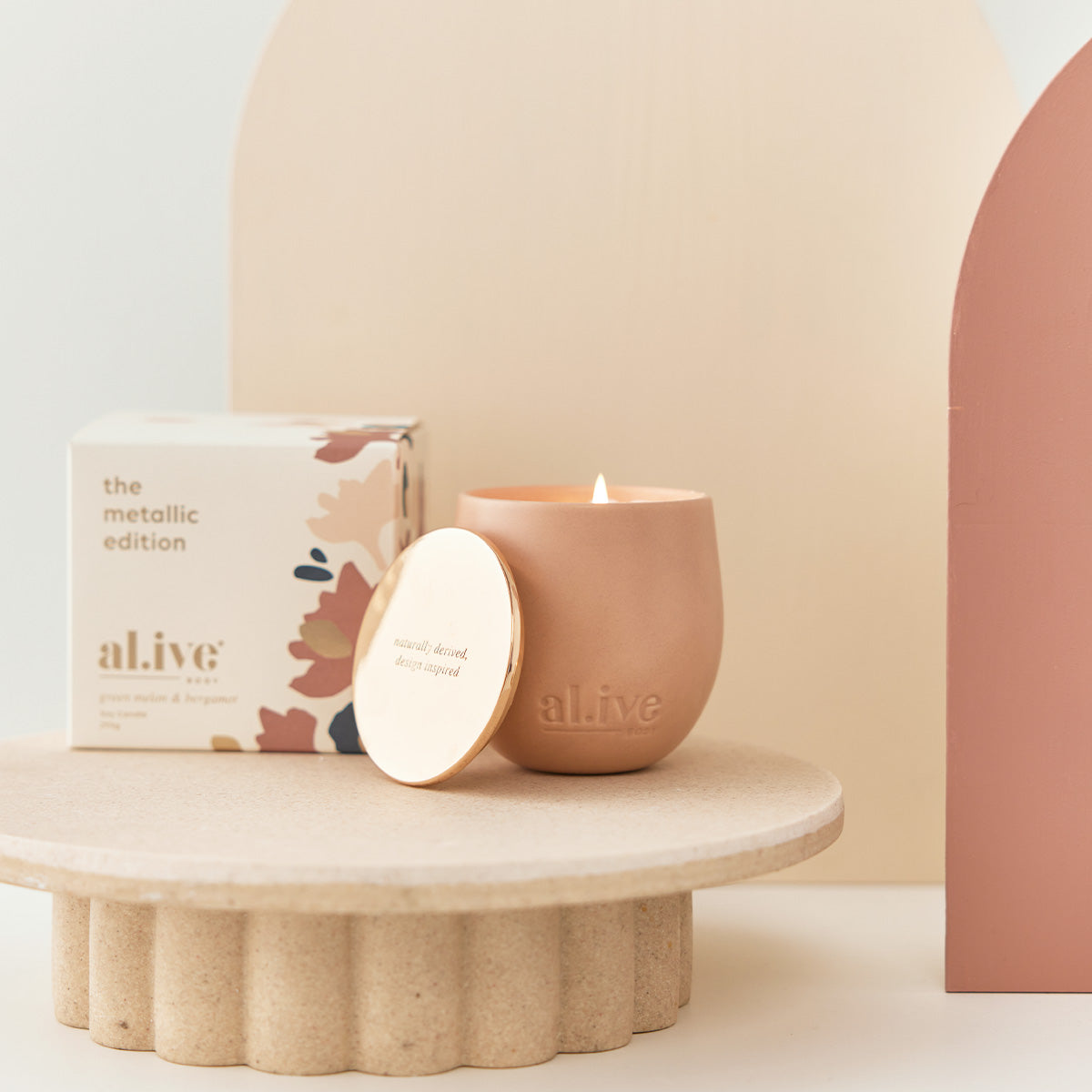 al.ive body Metallic Edition Soy Candle - Green Melon & Bergamont