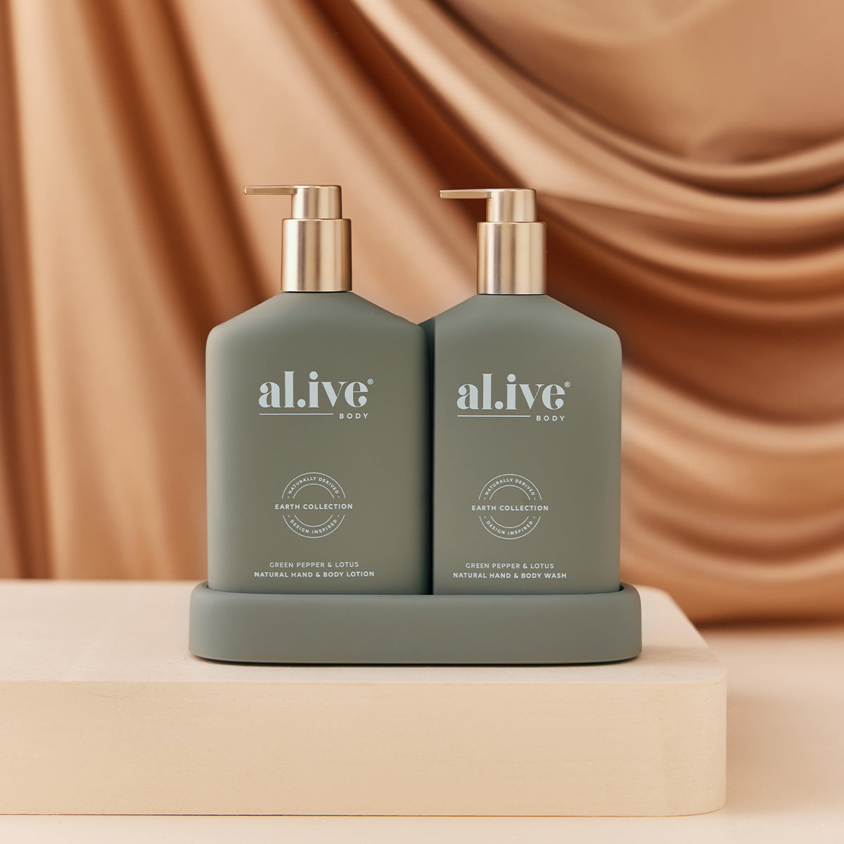 Alive Body Metallic Edition Wash & Lotion Duo - Green Pepper & Lotus