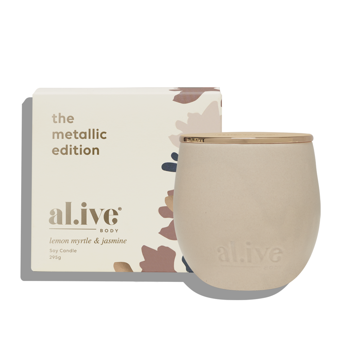 al.ive body Metallic Edition Soy Candle - Lemon Myrtle & Jasmine