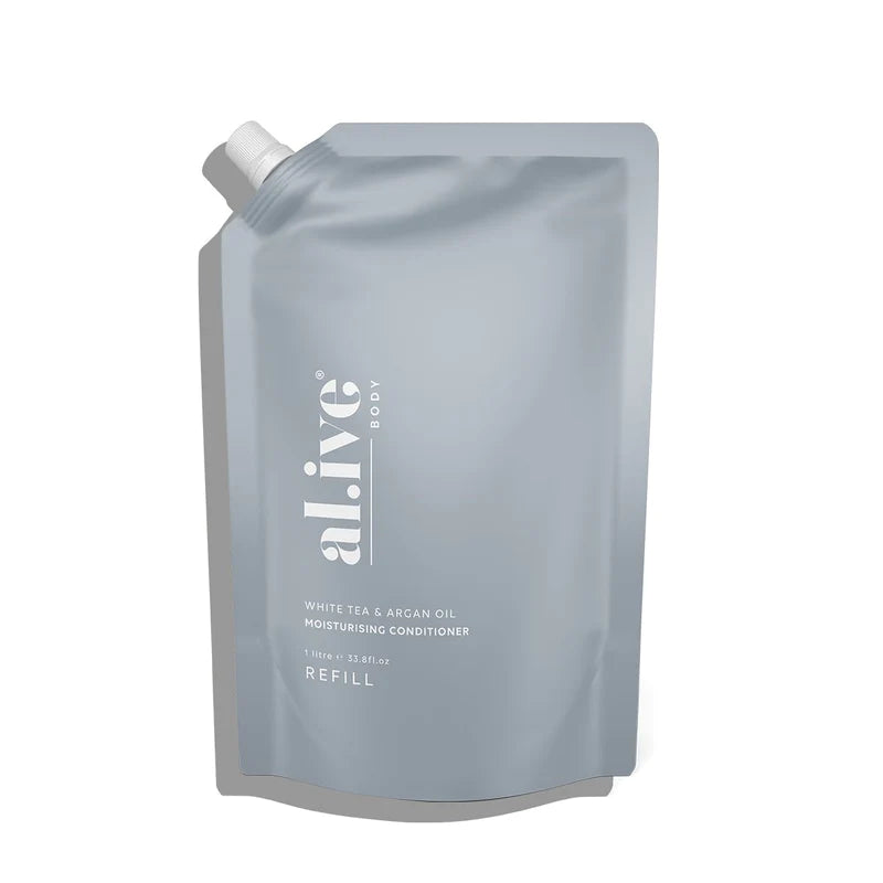 al.ive body Moisturising Conditioner Refill Pouch - White Tea & Argan Oil 1L