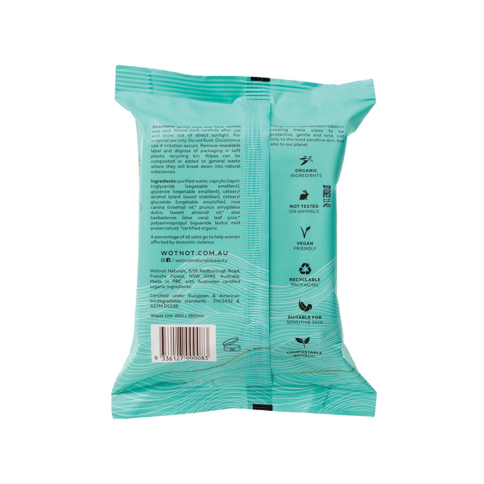 Wotnot Natural Face Wipes Soft Sensitive - All Skin Types 25pk