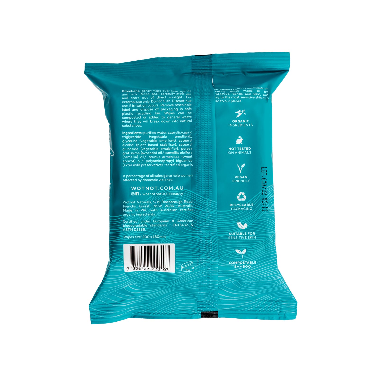 Wotnot Natural Face Wipes Soft Ultra-Hydrating - Aging / Dry Skin 25pk