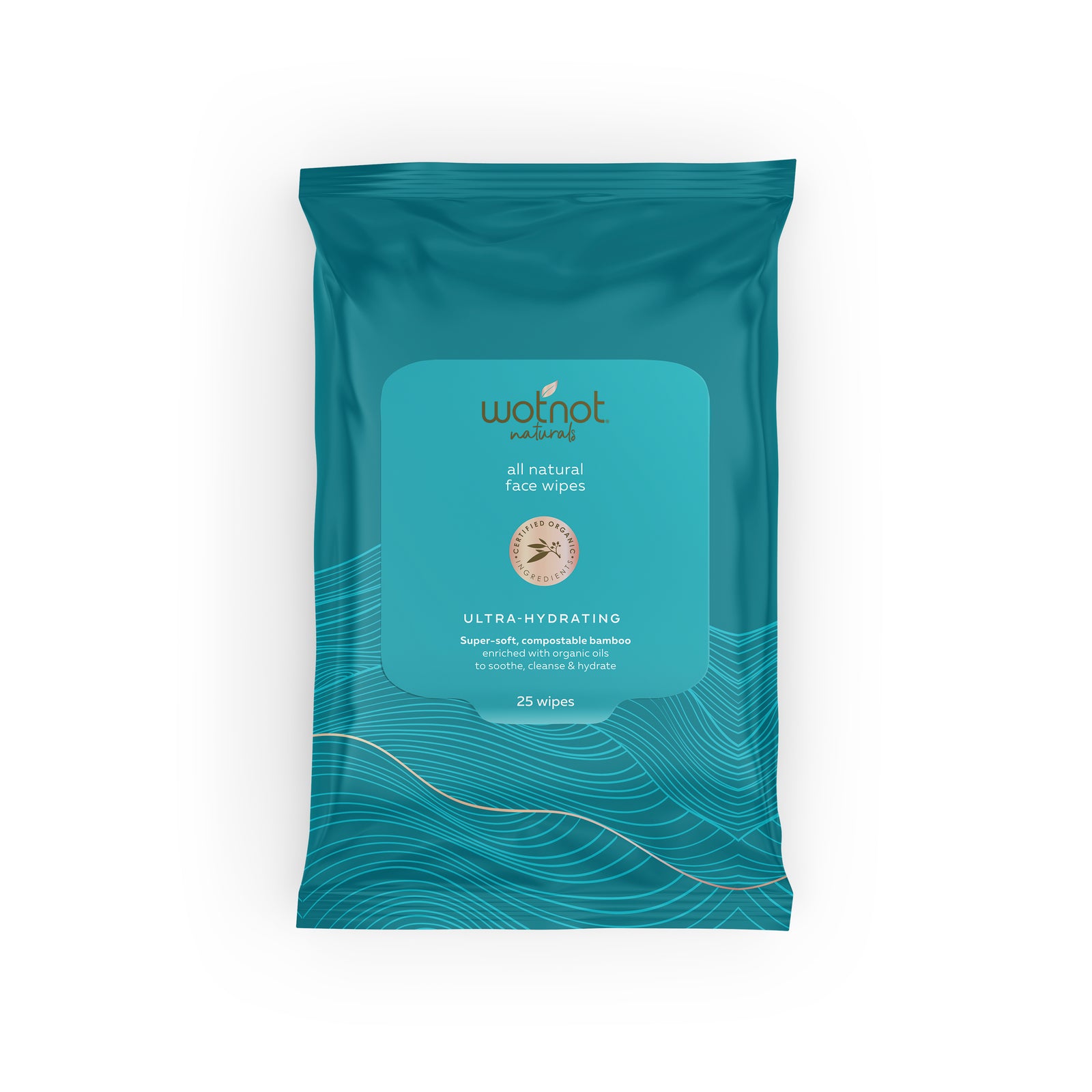 Wotnot Natural Face Wipes Soft Ultra-Hydrating - Aging / Dry Skin 25pk