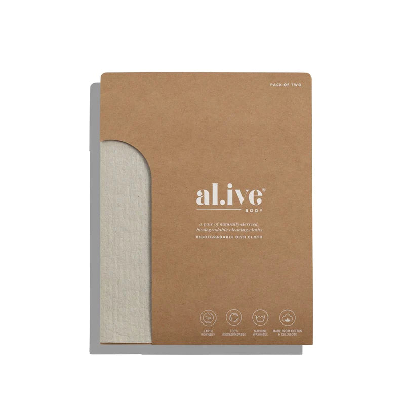 al.ive body Biodegradable Dish Cloth 2pk